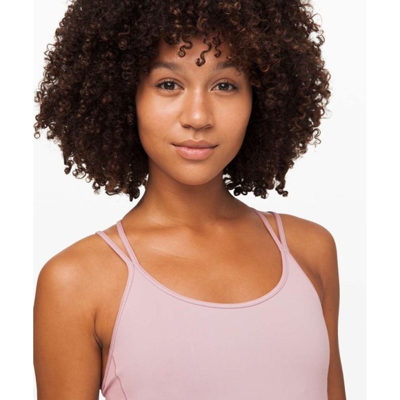 Lululemon Free To Be Tank *Everlux Bra Top Strappy Back Smoky Blush Sz 4 - Picture 3 of 9